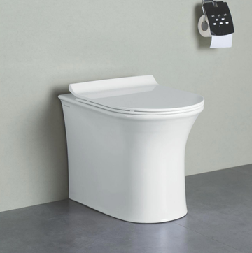 B Backline Ceramic Floor Mounted Western Toilet Rimless Commode S - trap Outlet Is From Floor 20 X 14 X 16 inch white