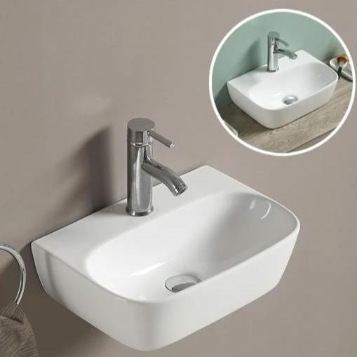 Ceramic Wall Hung / Wall Hung Wash Basin 43 X 29 X 13 Cm - Bath Outlet