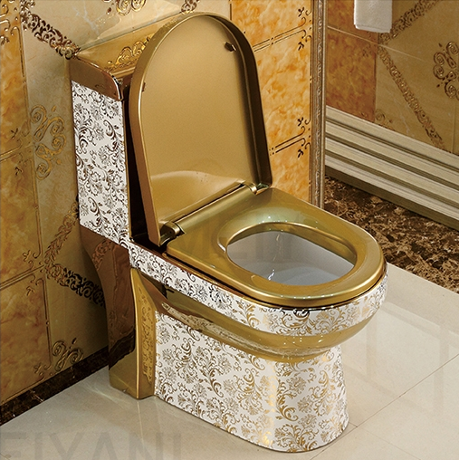 Ceramic Western Toilet/Commode/European Commode/Water Closet Square S Trap Outlet Is From Floor For Bathroom Gold White - Bath Outlet